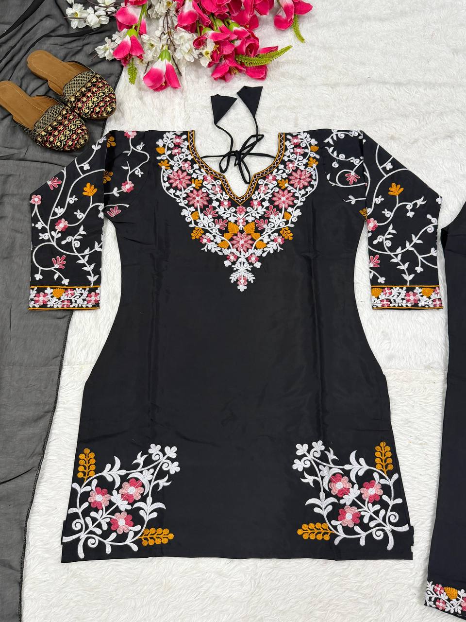 Ethereal Obsidian Floral Heritage Suit
